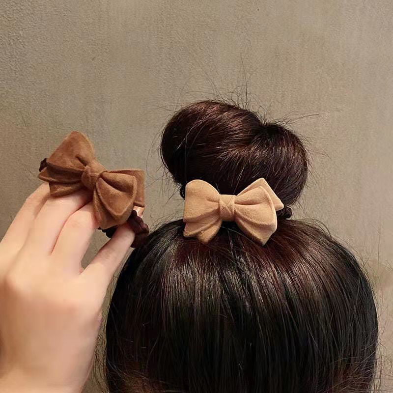 速发可爱蝴蝶结发圈简约皮筋扎马尾发绳气质丸子头绳皮套
