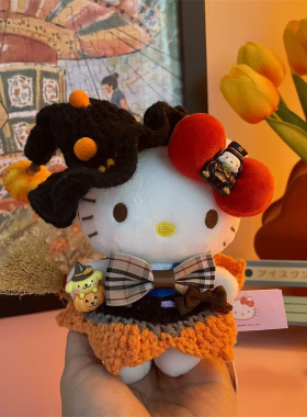 正版万圣节hellokitty包挂件公仔毛绒玩偶可爱钥匙扣女搞怪凯蒂猫