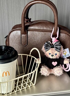 精致优雅玫玫可爱女生包包挂饰黑色毛衣雪莉玫玩偶钥匙扣挂件公仔