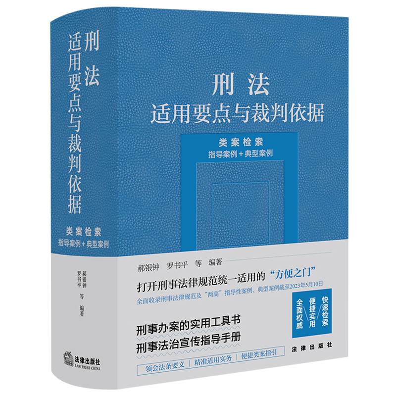 2023新 刑法适用要点与裁判依据 类案检索 指导案例＋典型案例 郝银钟 罗书平 刑事办案实用工具书 法律出版社 新华书店正版书籍