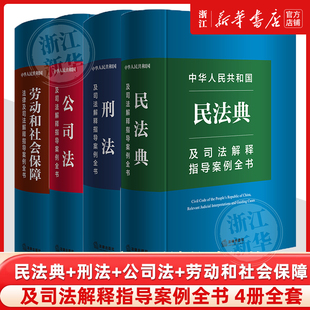 4册中华人民共和国刑法+民法典+公司法+劳动和社会保障及司法解释指导案例全书立法解释司法解释指导案例法规中心编