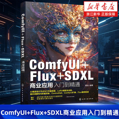 ComfyUI+Flux+SDXL商业应用入门到精通 人工智能绘画软件应用技巧 自主训练LoRA模型一本通 AI视觉领域及图像处理参考书籍