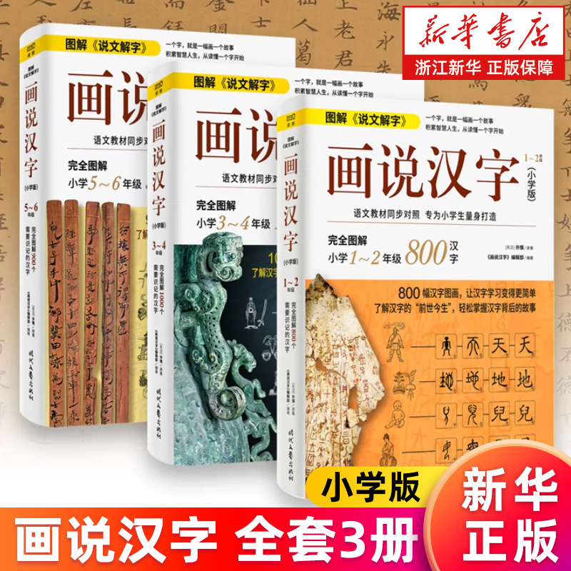 【新华书店旗舰店官网】画说汉字全套3册 小学版123456年级 图解说文解字2700个汉字故事 汉字记忆技巧书 汉语教程正版书籍