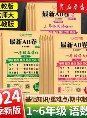 2024秋新版AB卷一年级二三四五六年级上册下册语文数学英语测试卷全套人教版北师大苏教版期末检测卷单元卷万向思维