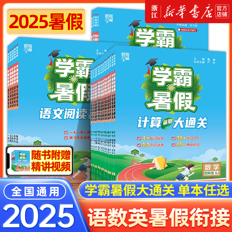 2025秋小学学霸暑假衔接小学生暑假作业本一升二升三升四升五六语文阅读集训课堂笔记数学计算思维题暑假大通关暑假领跑复习预习书