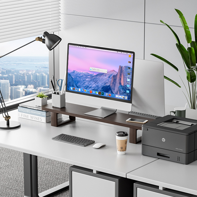 台式电脑增高架办公室笔记本显示器支架稳固不晃懒人免安装小桌板