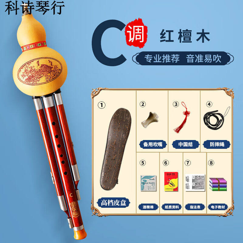 新宝葫芦丝初学者C凋降B凋F凋防摔儿童小学生专用葫芦丝乐器店【