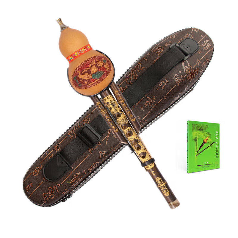 晗畅天然紫竹葫芦丝乐器初学者入门学生成人胡芦丝紫竹双音F调防