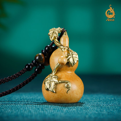 黄铜葫芦挂件《福禄》桌面铜摆件家居装饰铜手把件礼品送领导