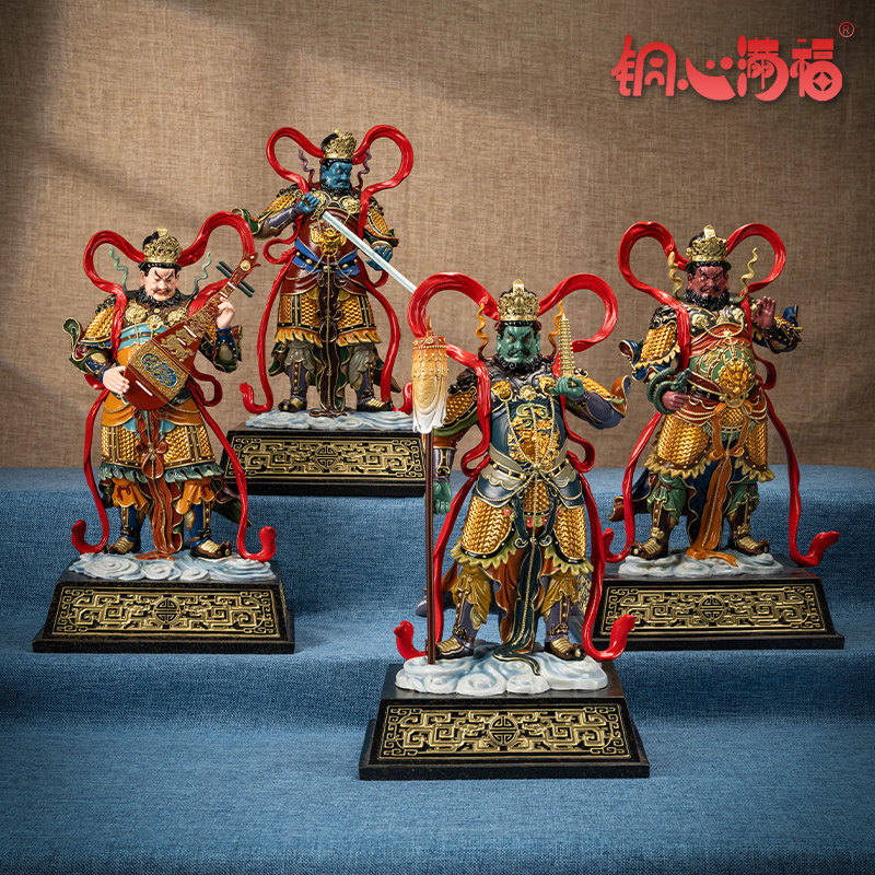 铜摆件《四大天王》铜装饰持国增长多闻广目桌面摆件招财镇宅礼品