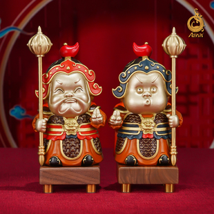 黄铜摆件 客厅家居饰品礼品桌面客厅工艺品玄关摆件 守宅小门神