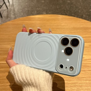 Magsafe磁吸适用苹果17Promax手机壳iPhone16Promax液态硅胶15Pro新款全包波漾纹17/16高级15情侣防摔保护套