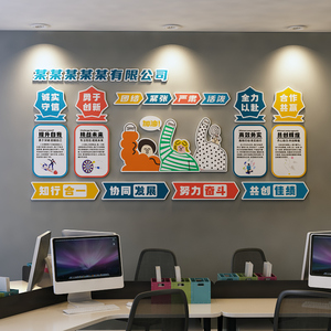 创意办公室激励励志标语3d立体墙贴公司企业文化墙面装饰自粘贴画