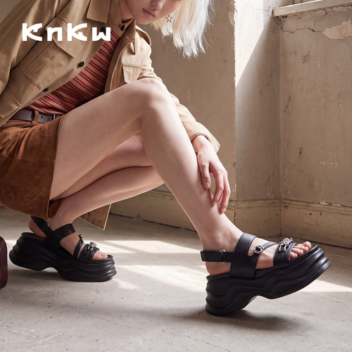 knkw新款百搭女凉鞋厚底增高女鞋