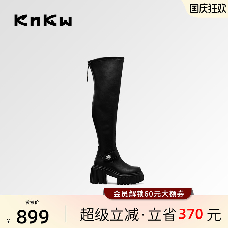 厚底长筒靴柔软百搭过膝高筒靴女