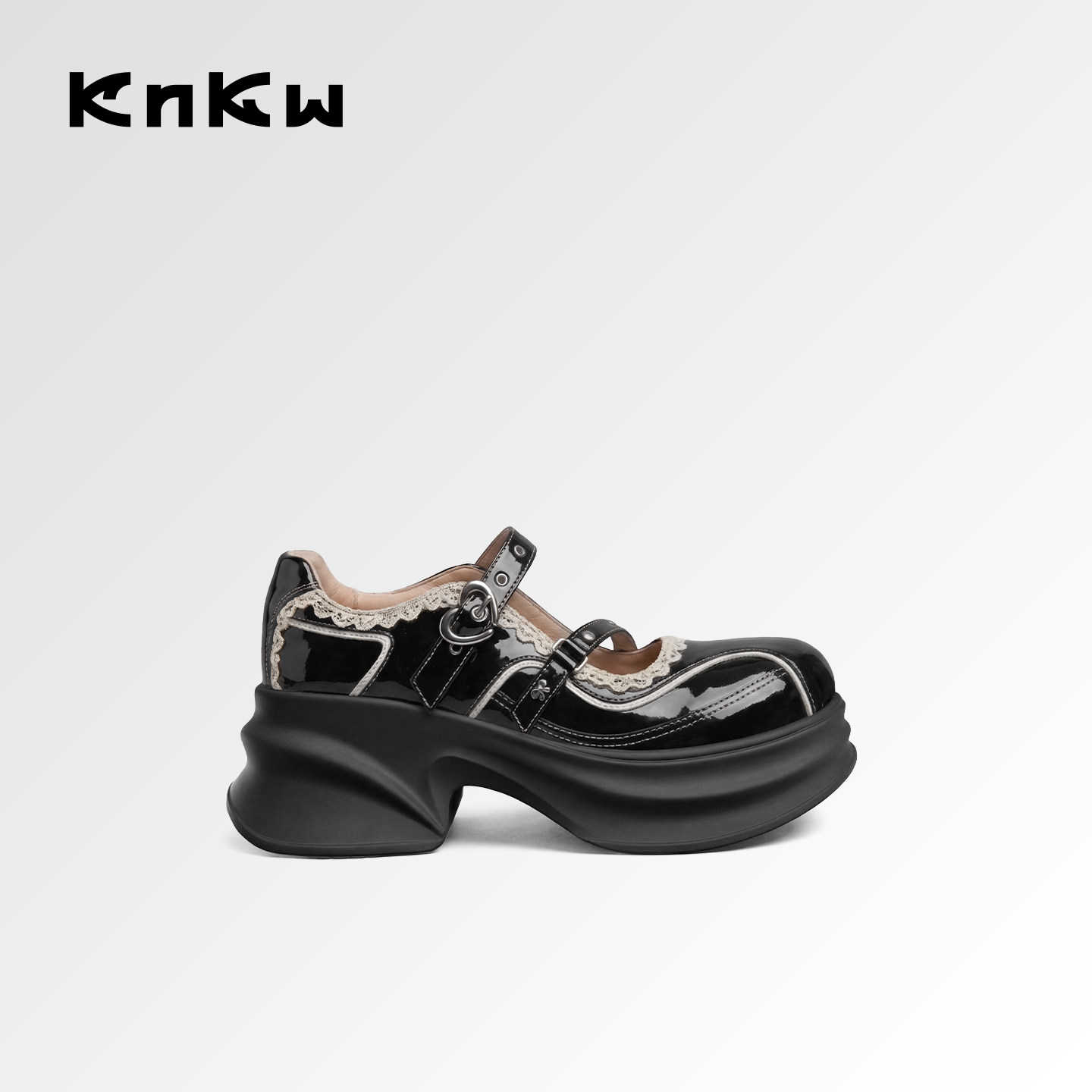 knkw夏季新款厚底增高玛丽珍鞋法式甜美小皮鞋时尚百搭乐福鞋女款