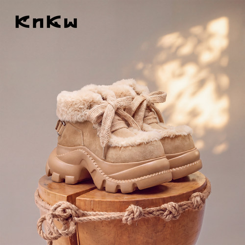 knkw秋季新款复古雪地短靴女款