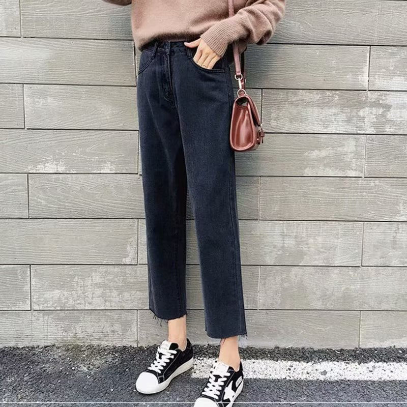 Women's jeans, loose wide leg smoke pipe pants女牛仔裤宽松