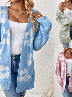 Mid to long length sweater jacket for women's clothing女毛衣