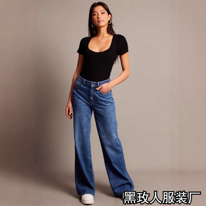 Wide leg loose jeans for women阔腿牛仔裤女2025新款宽松复古图片