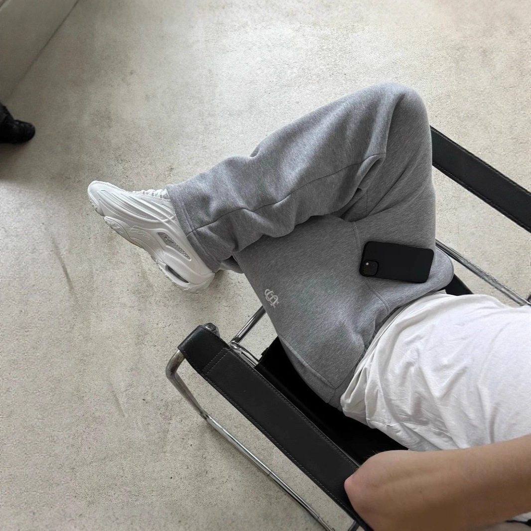 Y2k hip-hop sports pants街头嘻哈随性松紧腰拉链宽松纯色运动裤