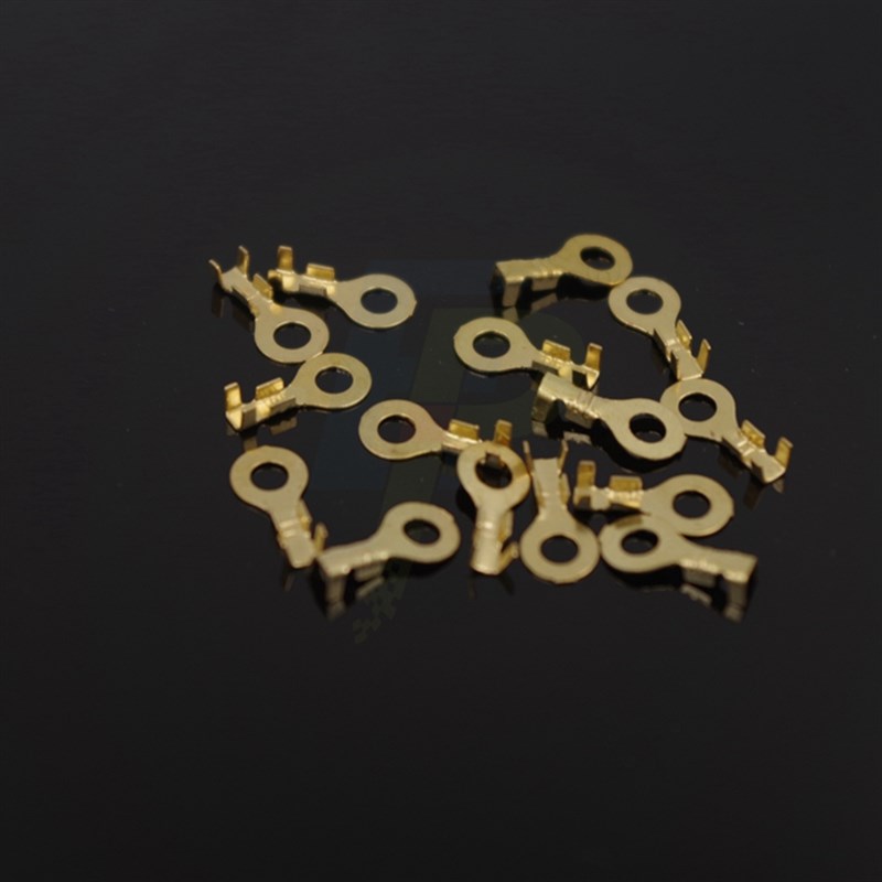 100只2.2圆形接线端子M2地环接线片DJ4311-2.2T黄铜镀锡酸洗