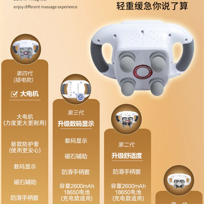 正品大力士自动按摩器敲打锤背部肩部腰部四头按摩仪筋膜枪按摩器