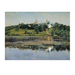 列维坦Levitan俄罗斯名画客厅餐厅装饰画风景油画画布 打印画芯