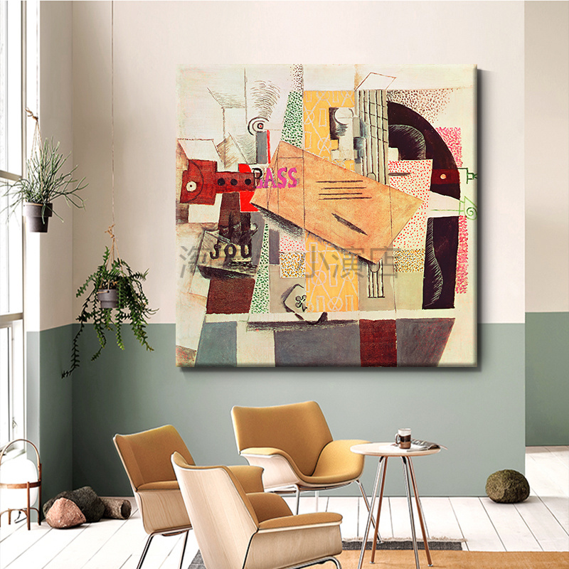 毕加索 小提琴挂画Pablo Picasso抽象艺术装饰画客厅餐厅无框画图片