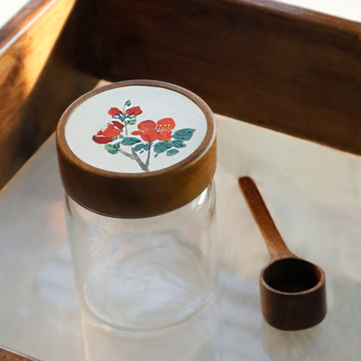 十二花神玻璃密封罐|1月梅花罐