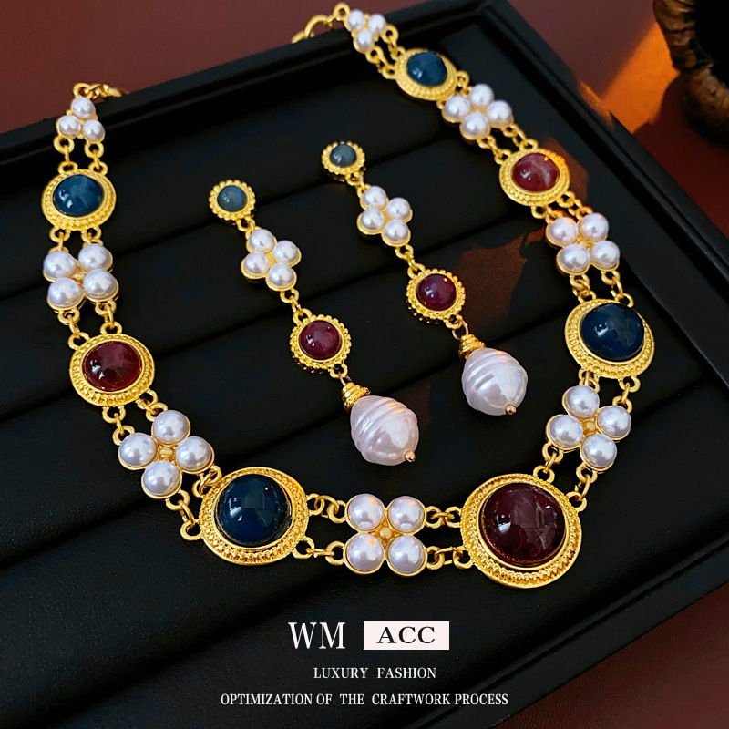 中古vintage首饰套装银针几何