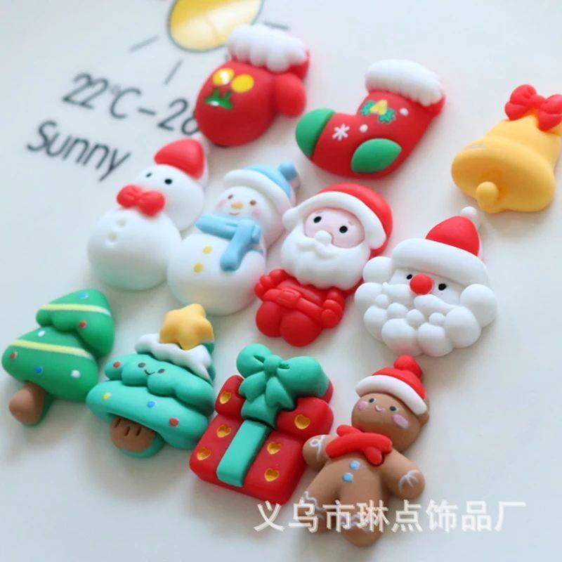 10 Pcs New Mini Kawaii Christmas Series Resin Flat Back