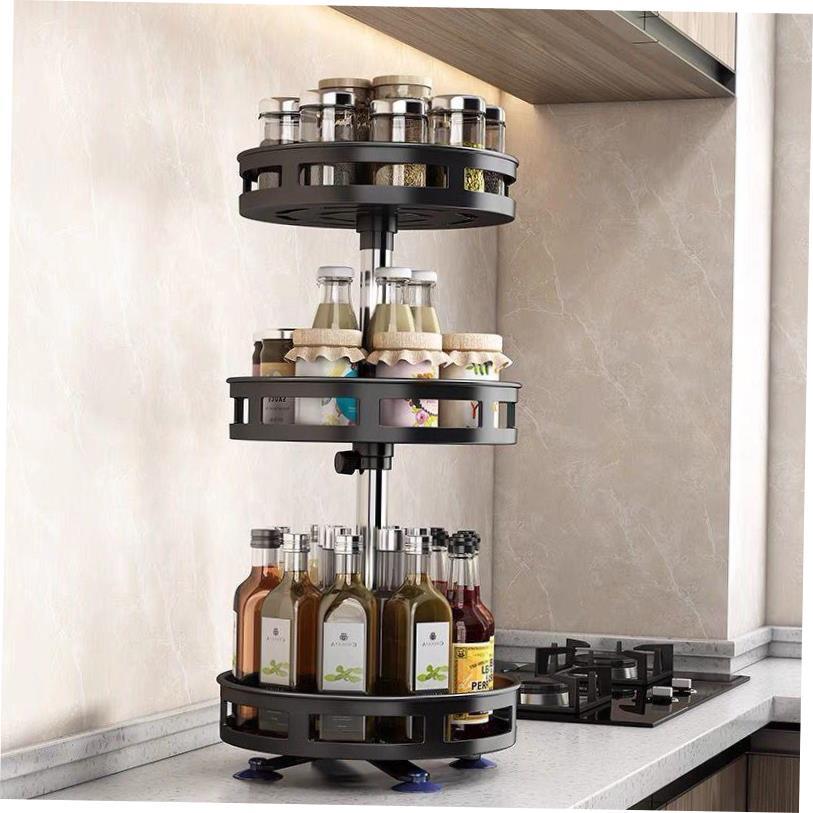 Kitchen seasoning rack Rotatable top corner seasoning rack