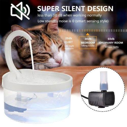 Electric Pet Water Fountain Cat Auto Cycle Water Dispenser