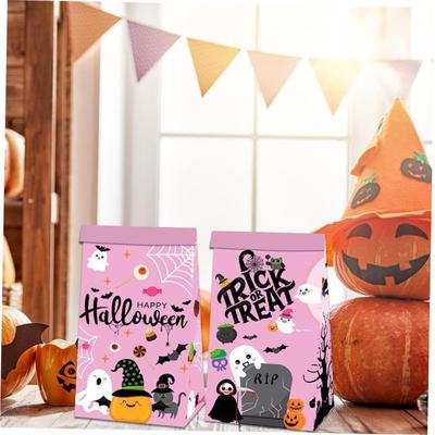 Halloween candy treats paper bag closures sticker party万圣