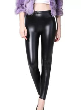 S-4XL Plus Size Winter Fux Lether Leggings Women Thick Wr