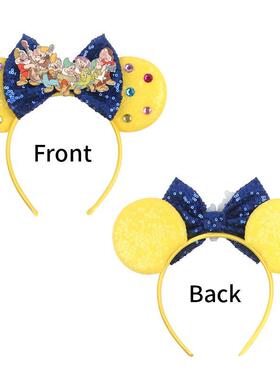 Castle Fireworks Mouse Ears Headband Sequins Bow Girls Cospl