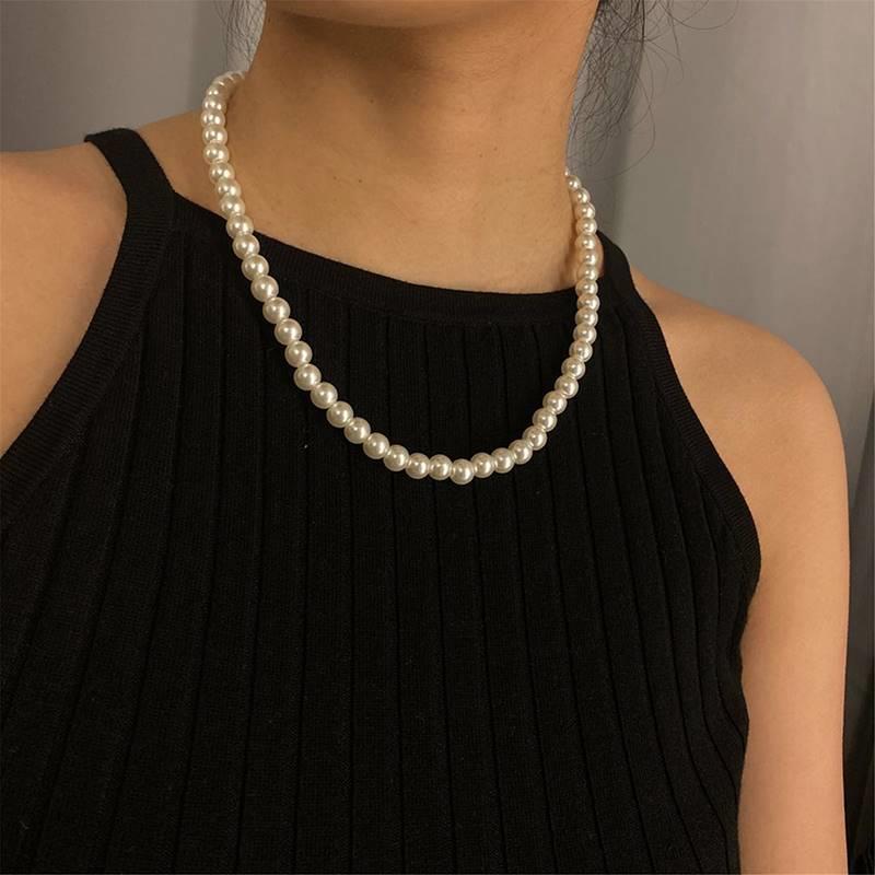 Classic Elegant White Pearl Chokers Necklace For Women Men W