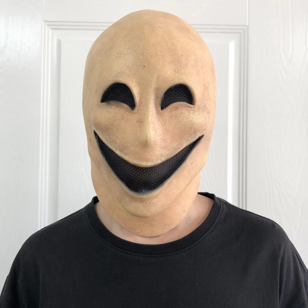 horror smile no face man mask 笑脸外星人乳胶面具无脸男头套