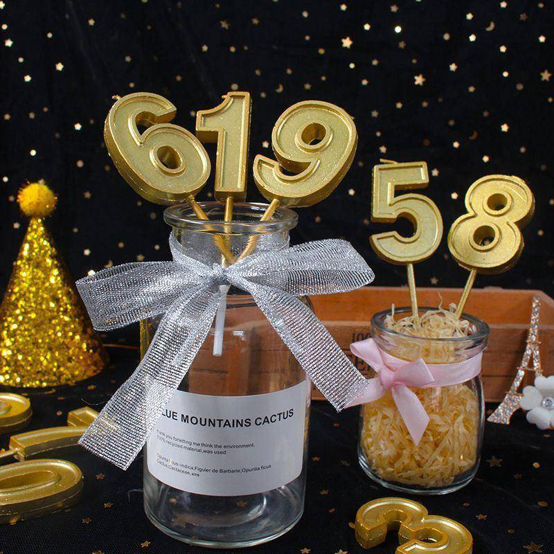 birthday cake digital candles party decoration card Number