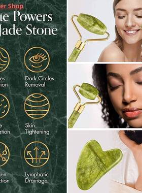 Face Massager Roller Gua sha Jade Store Scraper Roller massa