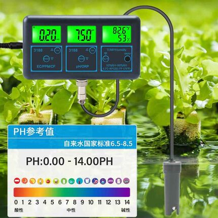 在线水质监测仪7合1水培EC电导率鱼缸养殖PH酸N碱度ORP计WiFi涂鸦