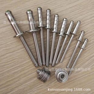 304全钢扁圆头多股鼓拉钉结构抽芯双鼓型铆钉 不锈钢双鼓抽芯铆钉