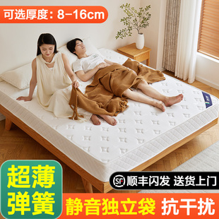 独立弹簧床垫薄款8cm高箱椰棕乳胶弹簧床垫10cm厚静音黄麻榻榻米