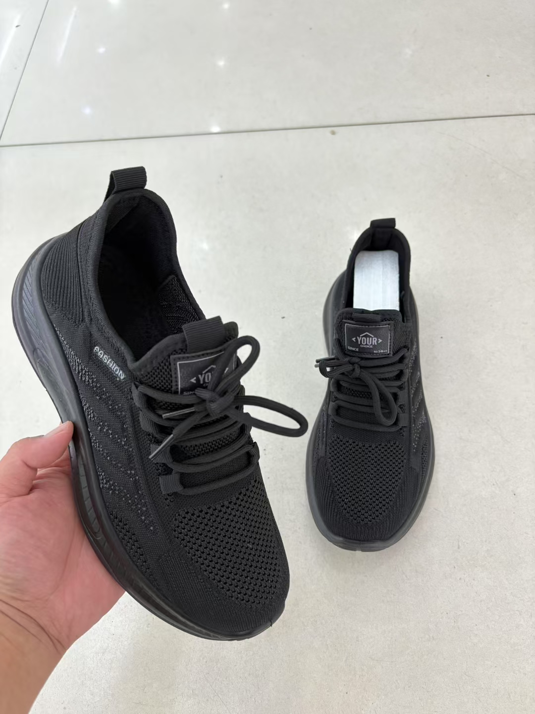 老北京布鞋男鞋夏秋薄款飞织透气网面黑色运动休闲防滑轻便健步鞋