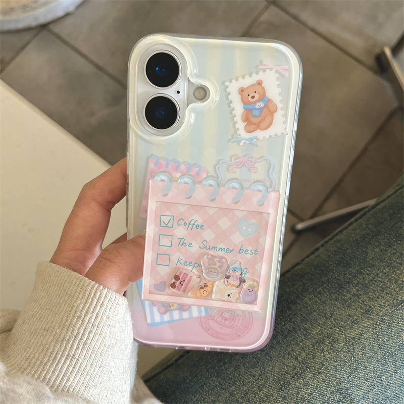 小众ins可爱便利贴玩偶公仔小狗手机壳适用iphone16promax摇摇乐支架苹果15软壳14新款双层少女13防摔保护套