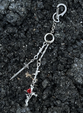 「剑与蔷薇」原创手作拉链挂饰时尚包包挂件钥匙扣链条穿搭点缀品