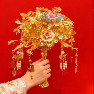 手捧花新娘结婚手工diy黄金色婚礼高级出嫁秀禾中式 婚礼送闺蜜