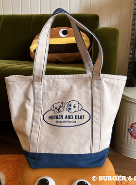 BAO0087 BURGER AND OLAF 拉布拉多俱乐部 刺绣印花 帆布托特包