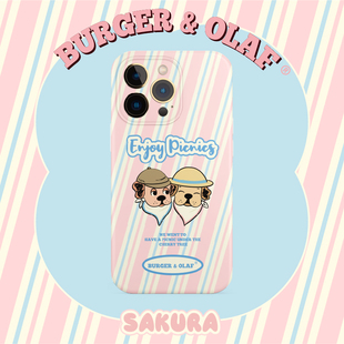 樱花季 手机壳 粉色斜纹 AND OLAF BURGER iPhone BAO0128